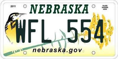 NE license plate WFL554