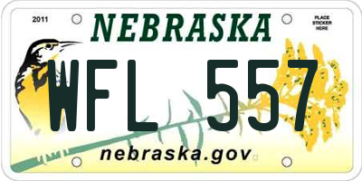 NE license plate WFL557