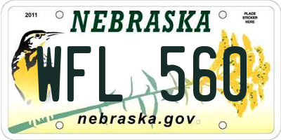 NE license plate WFL560