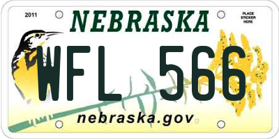 NE license plate WFL566