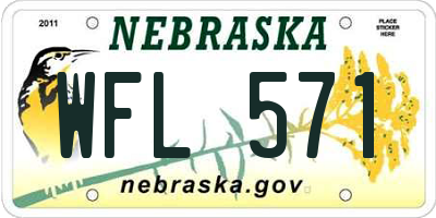 NE license plate WFL571