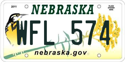 NE license plate WFL574