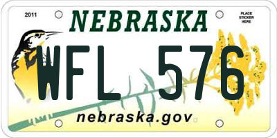 NE license plate WFL576