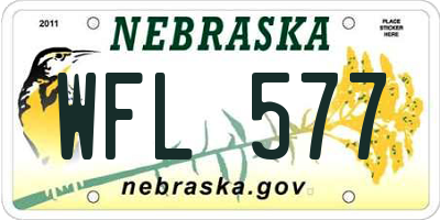 NE license plate WFL577