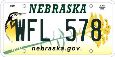 NE license plate WFL578