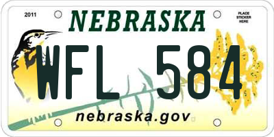 NE license plate WFL584