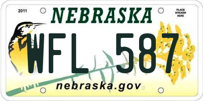 NE license plate WFL587
