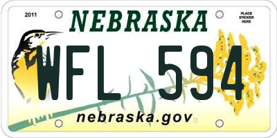 NE license plate WFL594