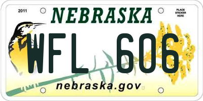 NE license plate WFL606
