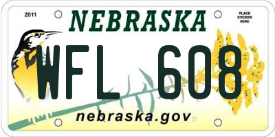 NE license plate WFL608