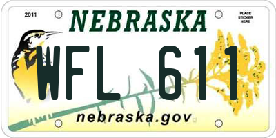 NE license plate WFL611