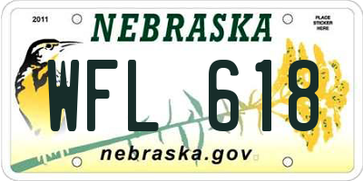 NE license plate WFL618