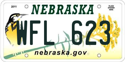 NE license plate WFL623