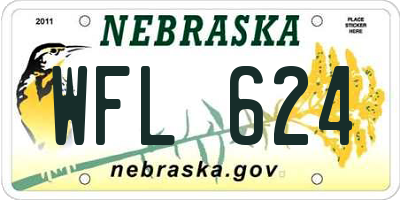NE license plate WFL624