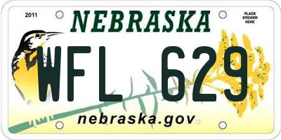 NE license plate WFL629