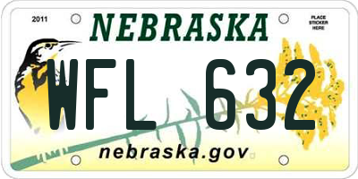 NE license plate WFL632