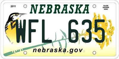 NE license plate WFL635
