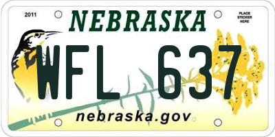 NE license plate WFL637