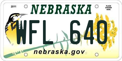 NE license plate WFL640