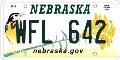 NE license plate WFL642
