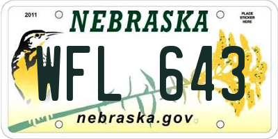 NE license plate WFL643