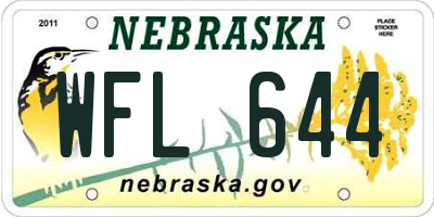 NE license plate WFL644