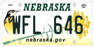 NE license plate WFL646