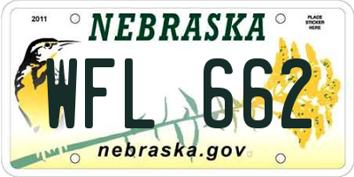 NE license plate WFL662