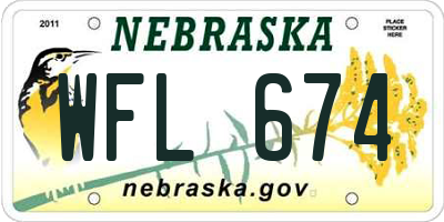 NE license plate WFL674