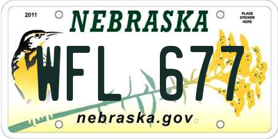 NE license plate WFL677
