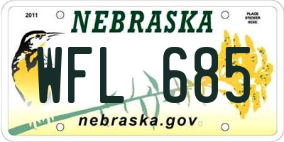 NE license plate WFL685