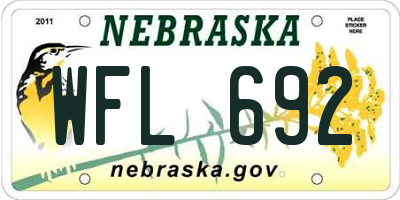 NE license plate WFL692