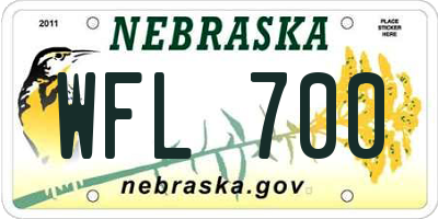 NE license plate WFL700