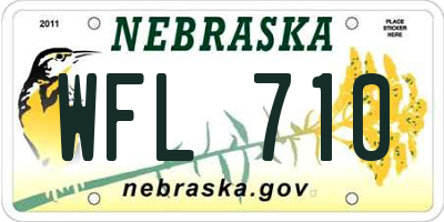 NE license plate WFL710