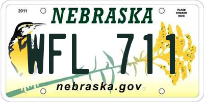 NE license plate WFL711