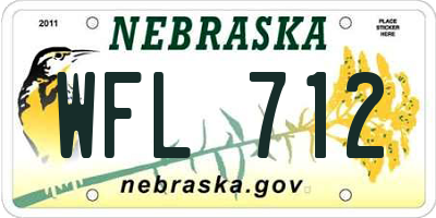 NE license plate WFL712
