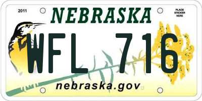 NE license plate WFL716