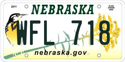 NE license plate WFL718