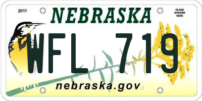 NE license plate WFL719