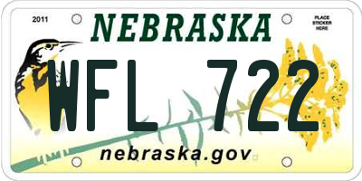 NE license plate WFL722