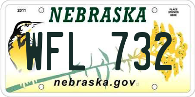 NE license plate WFL732