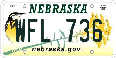 NE license plate WFL736