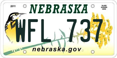 NE license plate WFL737