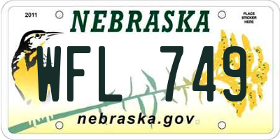 NE license plate WFL749