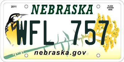 NE license plate WFL757