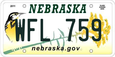 NE license plate WFL759