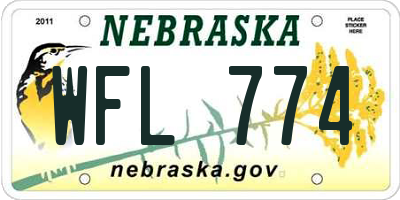 NE license plate WFL774