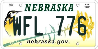 NE license plate WFL776