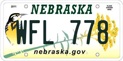 NE license plate WFL778