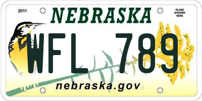 NE license plate WFL789